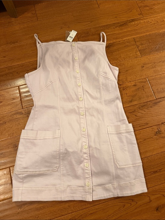 Maeve Dresses & Skirts - Maeve Light Pink Button-Down Mini Dress with Patch Pockets